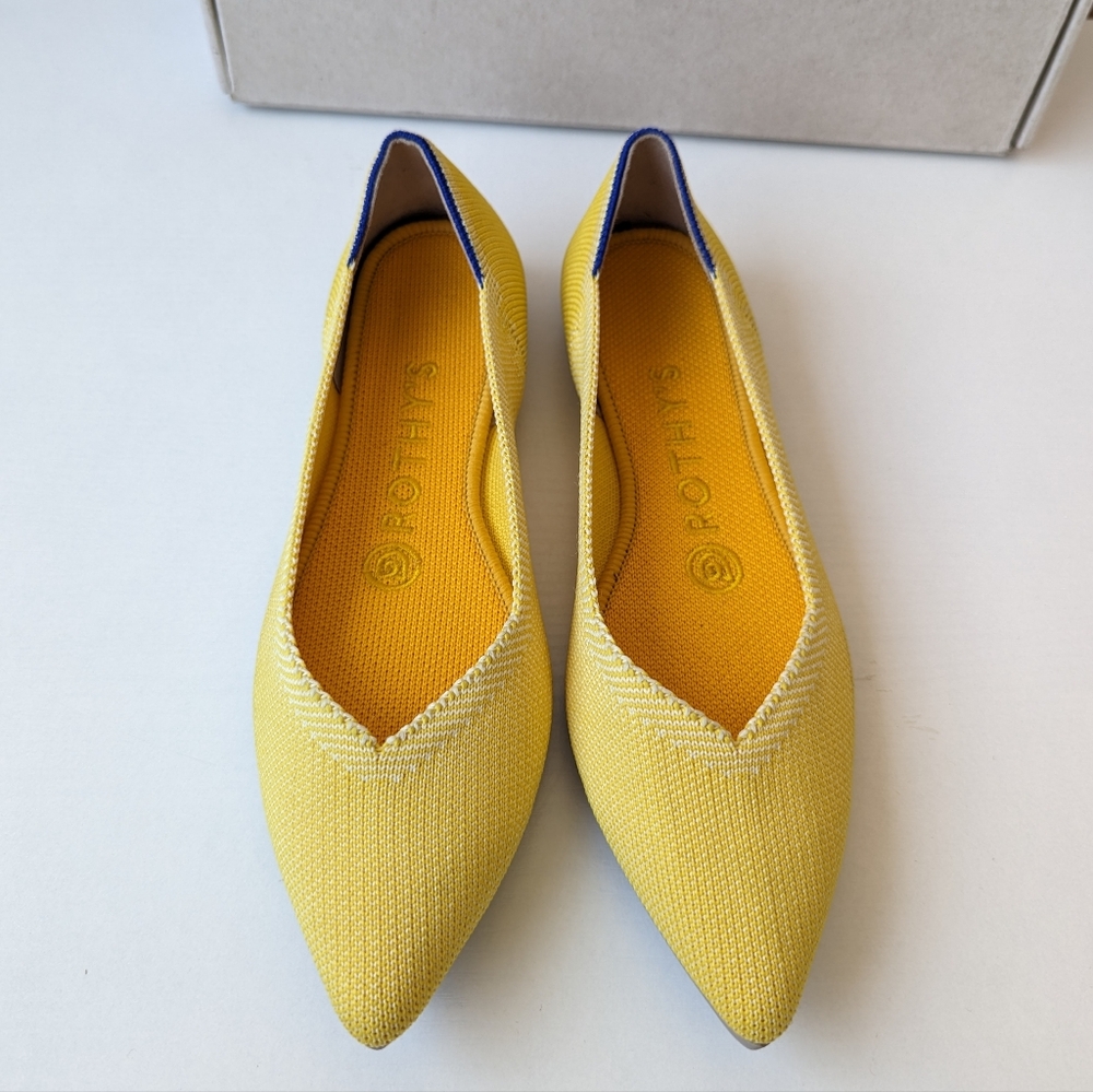 Rothy's Sunshine Yellow 'The Point' women's flats shoes - Picture 8 of 16